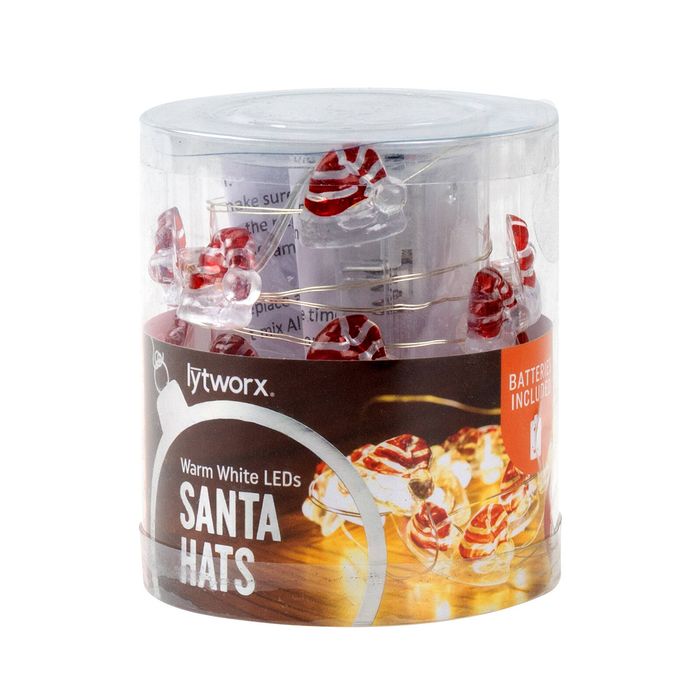 Lytworx Warm White Battery Santa Hat Lights - 20 Pack