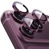 Tough On iPhone 18 Pro Max / 18 Pro Camera Lens Protector 9H Tempered Glass Aluminium Ring Burgundy