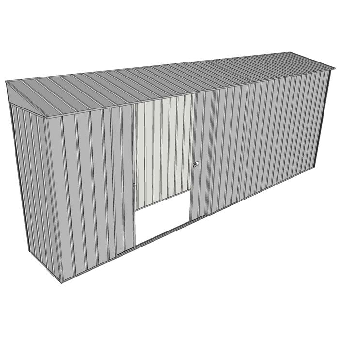 Build-a-Shed 0.8 x 5.2 x 2m Skillion Shed with Double Sliding Side Doors - Zinc