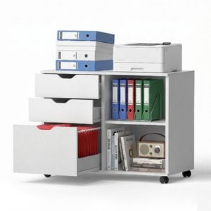 Artiss 3 Drawer Mobile Filing Cabinet White