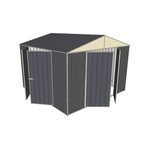 Build-a-Shed 3.0 x 3.0 x 2.3m Dual Double Hinged Door Shed - Grey