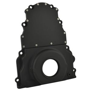 Cal Custom GM LS Timing Cover without Cam Sensor Hole - Black Aluminium, Holden, Chev