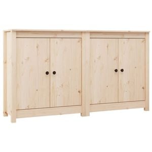 vidaXL 2x Solid Wood Pine Sideboards Side Cabinet Cupboard Home Organiser