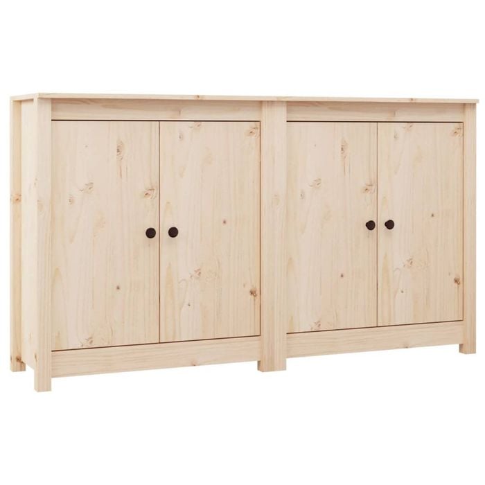 vidaXL 2x Solid Wood Pine Sideboards Side Cabinet Cupboard Home Organiser