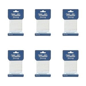 6pk Malli Sewing Soft Elastic Band Flexible Diy Sewing Cord 3mm X 5m Assorted