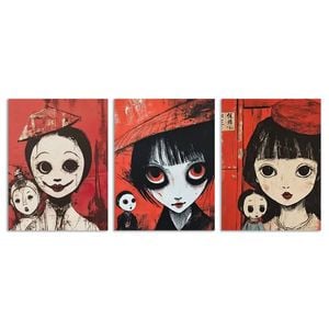 3pcs People Triptych Design Darkness Print 100% Australian Made 3 x 40x60cm (Metal Print)