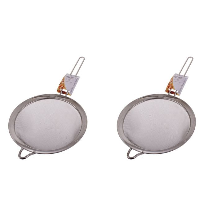 2PK Appetito Stainless Steel Mesh Strainer Home Kitchen Cooking 20cm