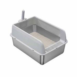 P&P Stainless Steel Cat Litter Pan With Scoop