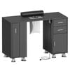 Ufurniture Manicure Table Nail Desk Electric Dust Collector Dust Bag Wrist Rest Drawers Cabinet Storage Black