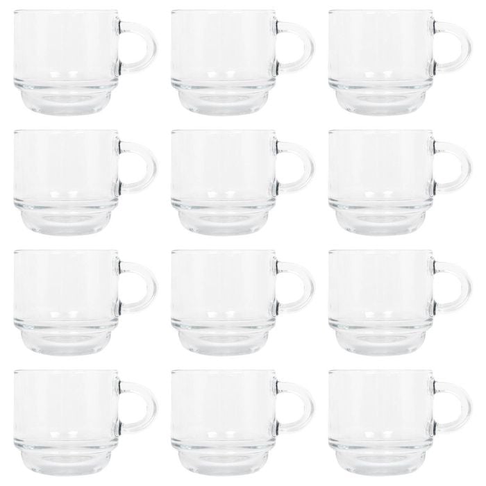 LAV Cozy Stacking Glass Espresso Cups - 90ml - Pack of 12