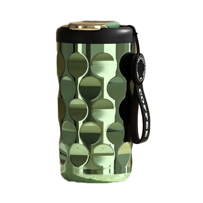 Catzon Portable Coffee Mug 410ml with Temperature Display Leakproof-Green