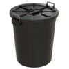 Handy Bins 113L Black Garbage Bin With Lid 
