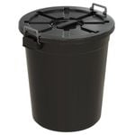 Handy Bins 113L Black Garbage Bin With Lid 