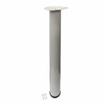Adoored 60 x 710mm White Round Adjustable Table Leg