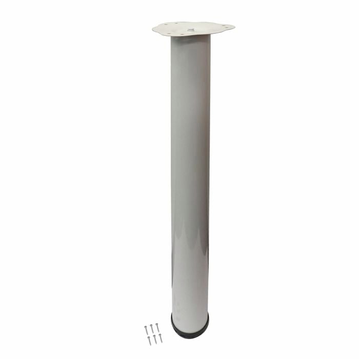 Adoored 60 x 710mm White Round Adjustable Table Leg