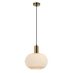 Cla Lighting Papel Interior Pleated Dome Glass Pendant Light Opal Opaque Glass