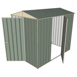 Build-a-Shed 1.5 x 2.3 x 2.3m Narrow Front Gable Dual Single Hinged Door Shed - Green