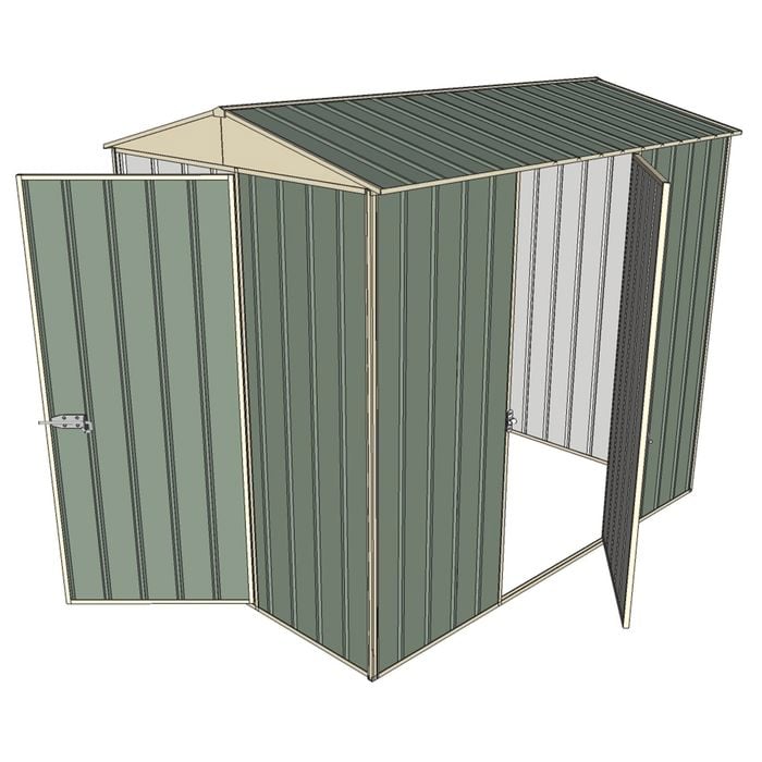 Build-a-Shed 1.5 x 2.3 x 2.3m Narrow Front Gable Dual Single Hinged Door Shed - Green