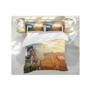 3D Meadow White Horse 99 Bed Pillowcases Quilt Queen Size