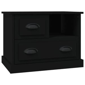 vidaXL Bedside Table Nightstand Lamp Stand Bedroom Storage Side Cabinet Black