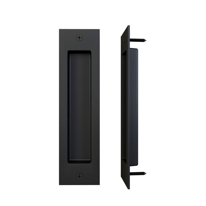 Rolltrak Matte Black Barn Door Recessed Handle