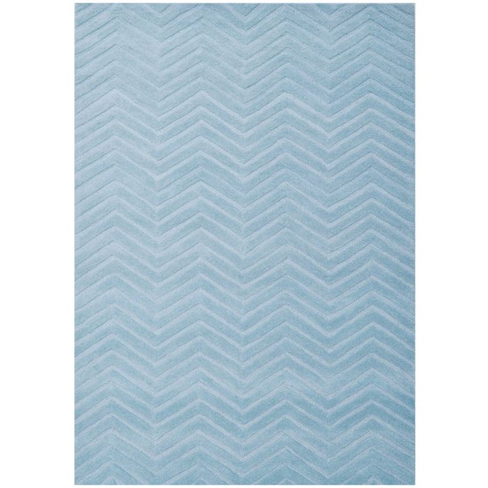 Handmade  Chevron Wool Rug-6428-LT. CYAN-190x280cm