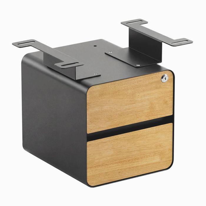 Desky Minimal Under Desk Cabinet Space Grey Frame
