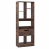 Costway Bookcase Freestand Bookshelf Drawer 7cube Anti-tip Kit Brown