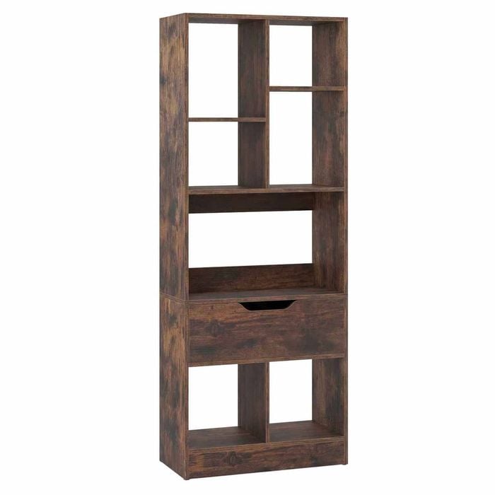 Costway Bookcase Freestand Bookshelf Drawer 7cube Anti-tip Kit Brown