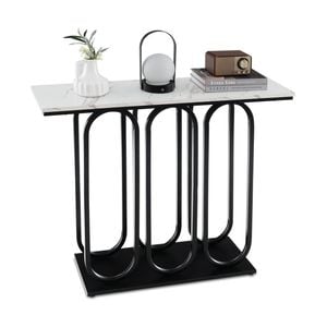 Costway Console Table Faux Marble Entryway Table Side Table Heavy Duty