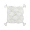 Yarra Textiles  Tufted Cushion Cover |Elegant diamond chevron pattern  | 60cm x 60cm ,White  , 100% cotton