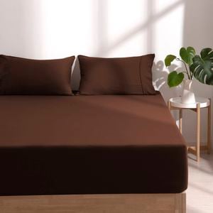 Dreamaker Superfine Washed Microfibre Combo Fitted Sheet Set Chocolate Single Bed