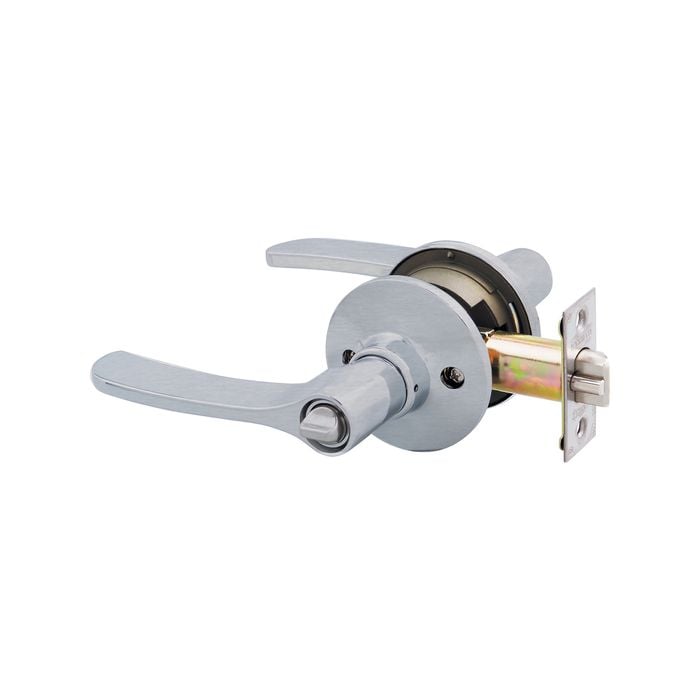Lockwood Satin Chrome Symmetry Vicinity Privacy Leverset