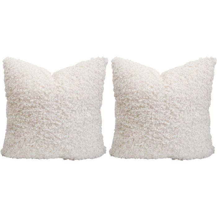 2PK LVD Cushion Curly White Decorative Home/Lounge Bedroom Decor 45x45cm