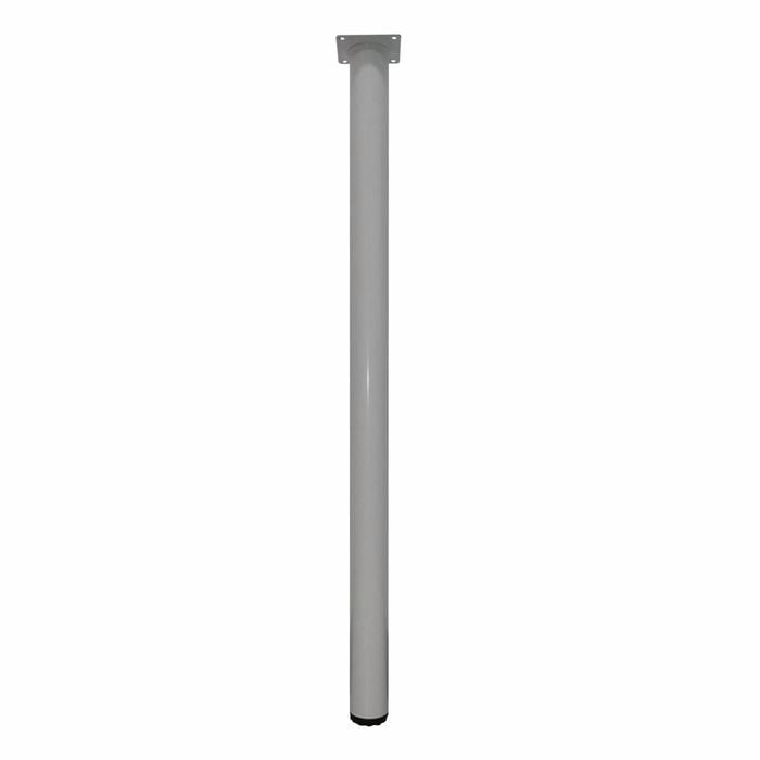 Adoored 40 x 710mm White Round Adjustable Metal Furniture Leg