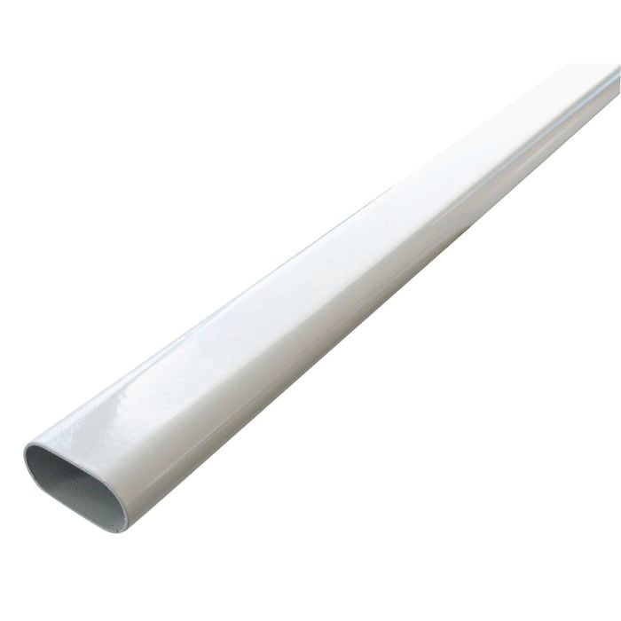 Italio 1.8m White Oval Wardrobe Rail With Brackets