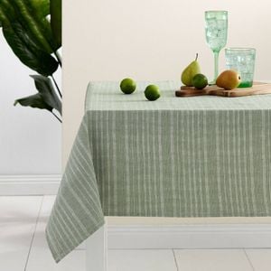 Ladelle Green Cotton Rich Tablecloth 150 x 265 cm