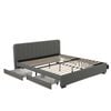 Bellos Living Faux Leather Bed With 4 Storage Drawers In Grey Double
