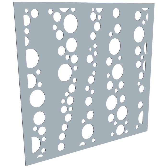 ProtectorAl 300 - 1200 x 300 - 1200mm Silver Matt / Gloss White Bubbles Unframed Composite Deco Panel