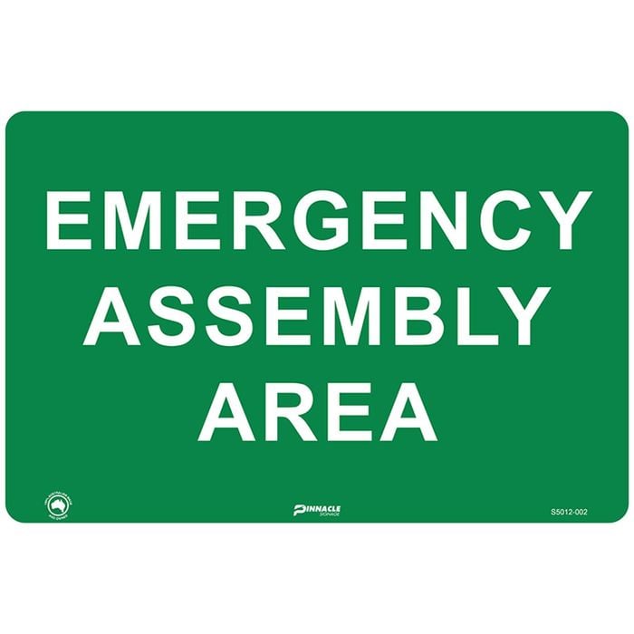 Pinnacle 600 x 400mm Poly Emergency Assembly Area Sign