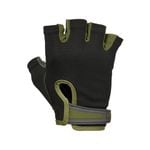 Harbinger Power Half-Finger Gloves Medium - Black/Green