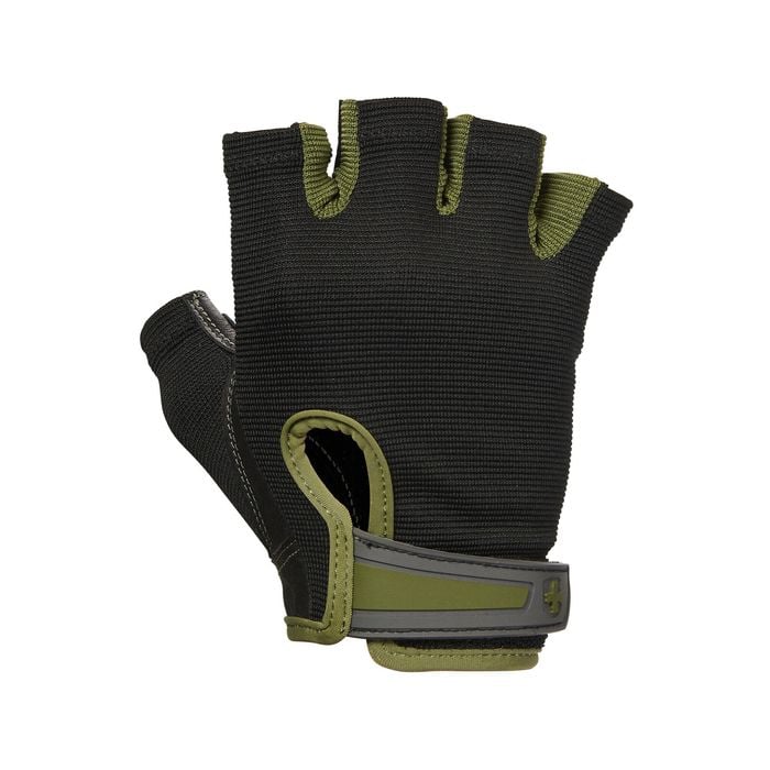 Harbinger Power Half-Finger Gloves Medium - Black/Green