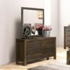 Dresser with 6 Storage Drawers in Solid Acacia & Veneer With Mirror in Chocolate Colour