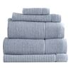 5pc Renee Taylor Cambridge 650GSM Textured Bath/Hand/Face Towel Mat Blue Mirage