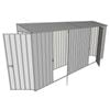 Build-a-Shed 0.8 x 4.5 x 2m Skillion Single Hinged Door Shed with Dual Single Hinged Side Doors - Zinc