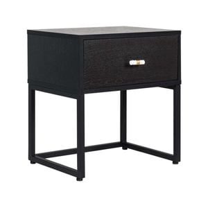 Homestar Fore Bedside Nighstand Side Table W/ 1-drawer - Black