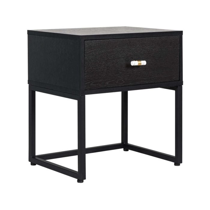 Homestar Fore Bedside Nighstand Side Table W/ 1-drawer - Black