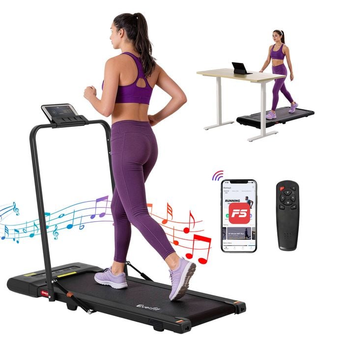 Everfit 2 In 1 Treadmill Electric Walking Pad Under Desk Home Gym Fitness 400mm Black