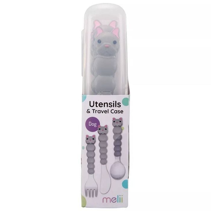 Melii 4 Piece Utensils And Travel Case - Dog