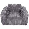 Ufurniture Large Bean Bag Chair With Backrest Corduroy Sofa High-resilience Stuffed Floor Sofa Lounger Grey